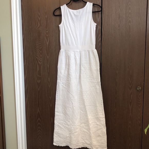 ISAAC MIZRAHI LIVE - White XXS Maxi Summer Prairie Eyelet Lined Skirt #096 - Picture 2 of 8